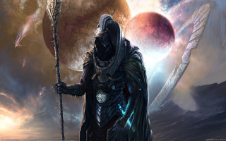 Space suit man staff planet - a man in a space suit holding free wallpaper