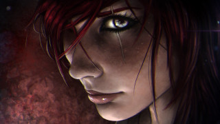 Red haired woman green eyes - charlie bowater free wallpaper