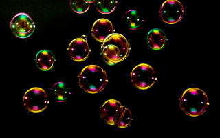 Soap bubbles holography macro planet - free 3d render wallpaper