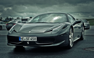 Black sports car parking lot 7 - matte finish free wallpaper