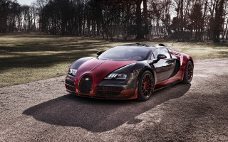 Red black bugatti road sun - matte finish free wallpaper
