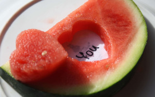 Watermelon heart plate love food - alain tasso free wallpaper