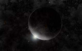 Black object bright light stars - a. hardy free wallpaper