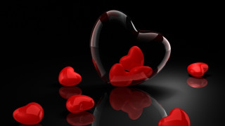 Heart reflections romantic love 3d 2 - reflection free wallpaper