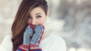 Woman long hair winter smile - winter free wallpaper for desktop
