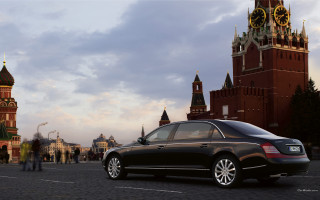 Black car clock tower cityscape - luxury free wallpaper