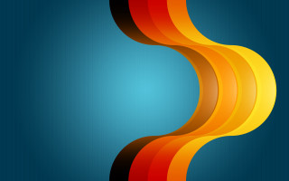 Blue red yellow curve bauhaus - geometric free wallpaper for desktop