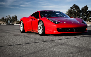 Red sports car parking lot 71 - a parking lot next free wallpaper