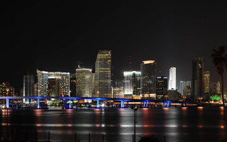City skyline night bridge lights 3 - american barbizon school free wallpaper for desktop
