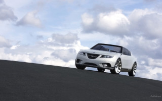 White car hill clouds sky - a hill free wallpaper
