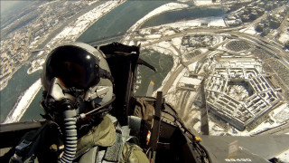 Fighter jet city river zenith - zenith view free wallpaper