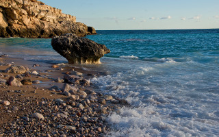 Rocky beach wave formation cliff - a rocky beach free wallpaper