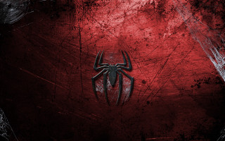 Spiderman logo red background black - man free wallpaper