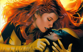 Woman yellow black catwoman touching - outfit free wallpaper