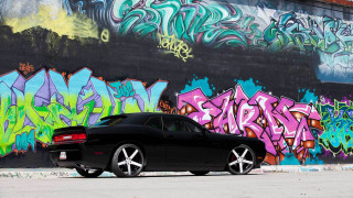 Black car graffiti wall colorful - graffiti free wallpaper