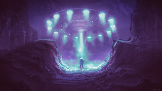 Man tunnel lights glowing fantasy - a tunnel free wallpaper