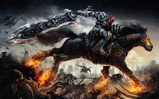 Horse rider fire field demon - a fire free wallpaper