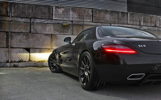 Black sports car brick wall 5 - side window free wallpaper