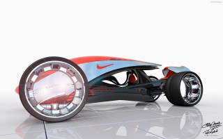 Futuristic car red blue wheels - concept design free wallpaper