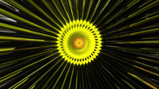 Yellow circular abstract generative caustics - caustic free wallpaper