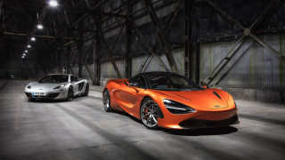 Orange sports cars garage dark - a garage free wallpaper