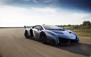 Silver sports car driving forest 3 - a road next free wallpaper