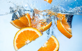 Orange drop water ice glass - the side of the water free wallpaper