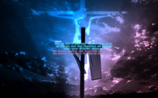 Cross banner clouds blue sky - a cross free wallpaper