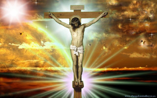 Jesus cross sky clouds stars - a painting of jesus free wallpaper