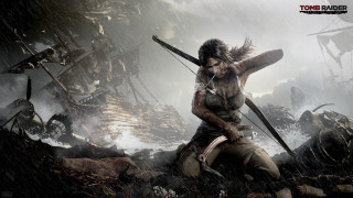 Woman sword ship rain photorealism - a ship in the background free wallpaper
