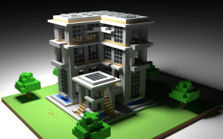 Large house windows trees urban - free architecture wallpaper