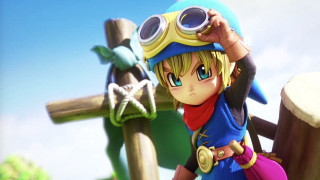 Cartoon girl goggles fence sky - akira toriyama free wallpaper
