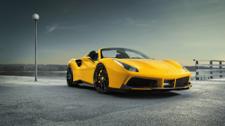Yellow sports car parking lot 32 - a yellow sports car free wallpaper