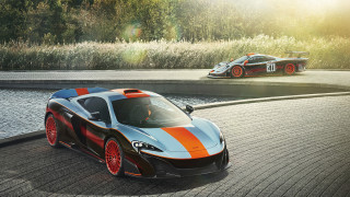 Orange blue cars road water - hyper detail free wallpaper