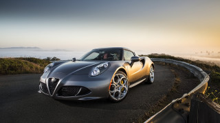 Silver sports car driving hill 2 - sunset free wallpaper