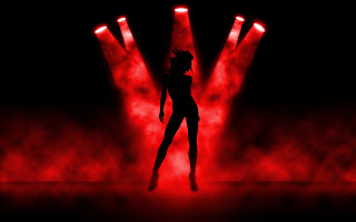 Woman hologram blood torii silhouette - spotlight free wallpaper