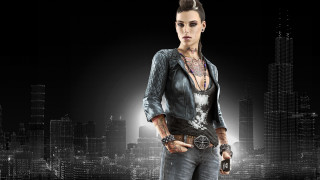 Woman gun city night punk - a cityscape in the background free wallpaper