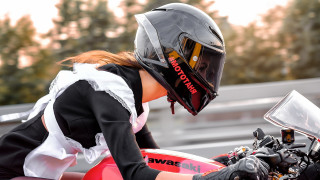 Woman motorcycle blackwhite dress helmet - the background free wallpaper