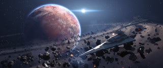 Star wars spaceship red planet 5 - a spaceship free wallpaper