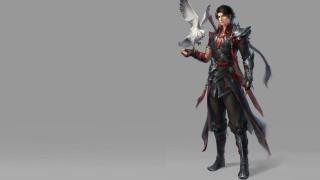 Woman bird armor sword fantasy - epic fantasy character art free wallpaper