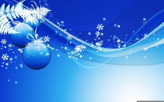 Blue christmas background snowflakes baubles 2 - computer art free wallpaper
