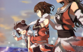 Anime girls beach kiyoshima ensemble - concept art free wallpaper