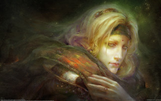 Woman large arm holding object - a painting of a woman free wallpaper