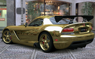 Gold sports car cobblestone street - a cobblestone street in front free wallpaper