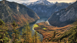 Valley river mountains forest sunset - a valley free wallpaper