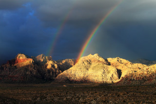 Rainbow mountain desert matte nature - mystical free wallpaper