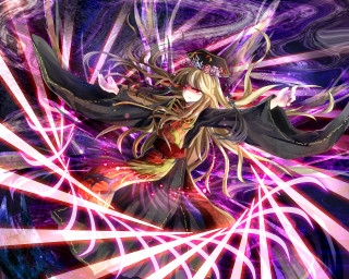Woman long hair sword in 4 - psychedelic free wallpaper