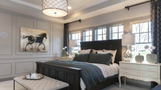 Bedroom large bed painting bench - a bench in front free wallpaper
