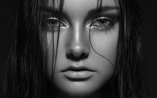 Woman blackandwhite face eyes hyperrealism - the image free wallpaper