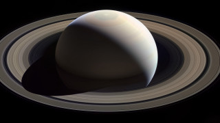 Saturn white ring black background 2 - free space wallpaper